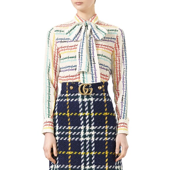 Gucci Tops - GUCCI Bow printed silk shirt, IT 40, IS 4, NWT